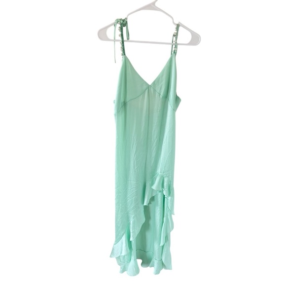 For Love and Lemons Lady Luck Pearl Strap Slip Dress Mint - Picture 2 of 6